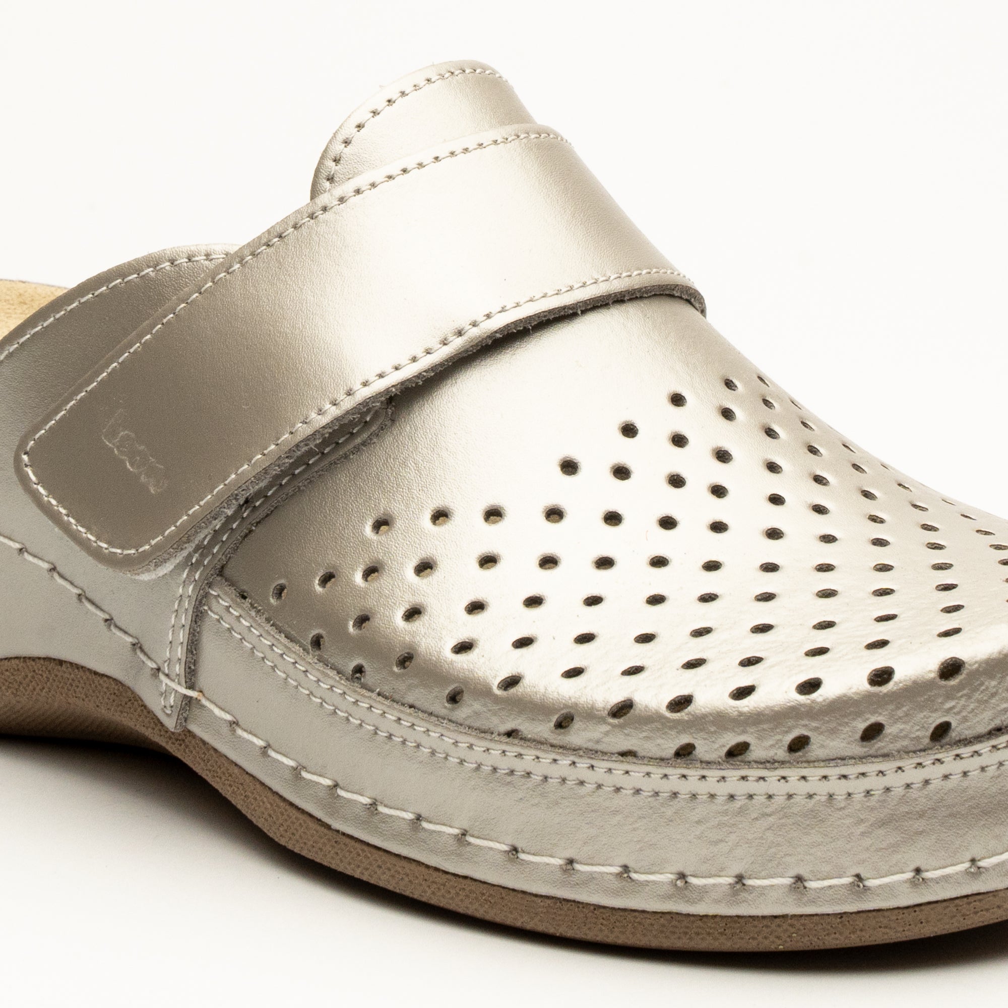 Aurora IV dame læder clogs - champagne