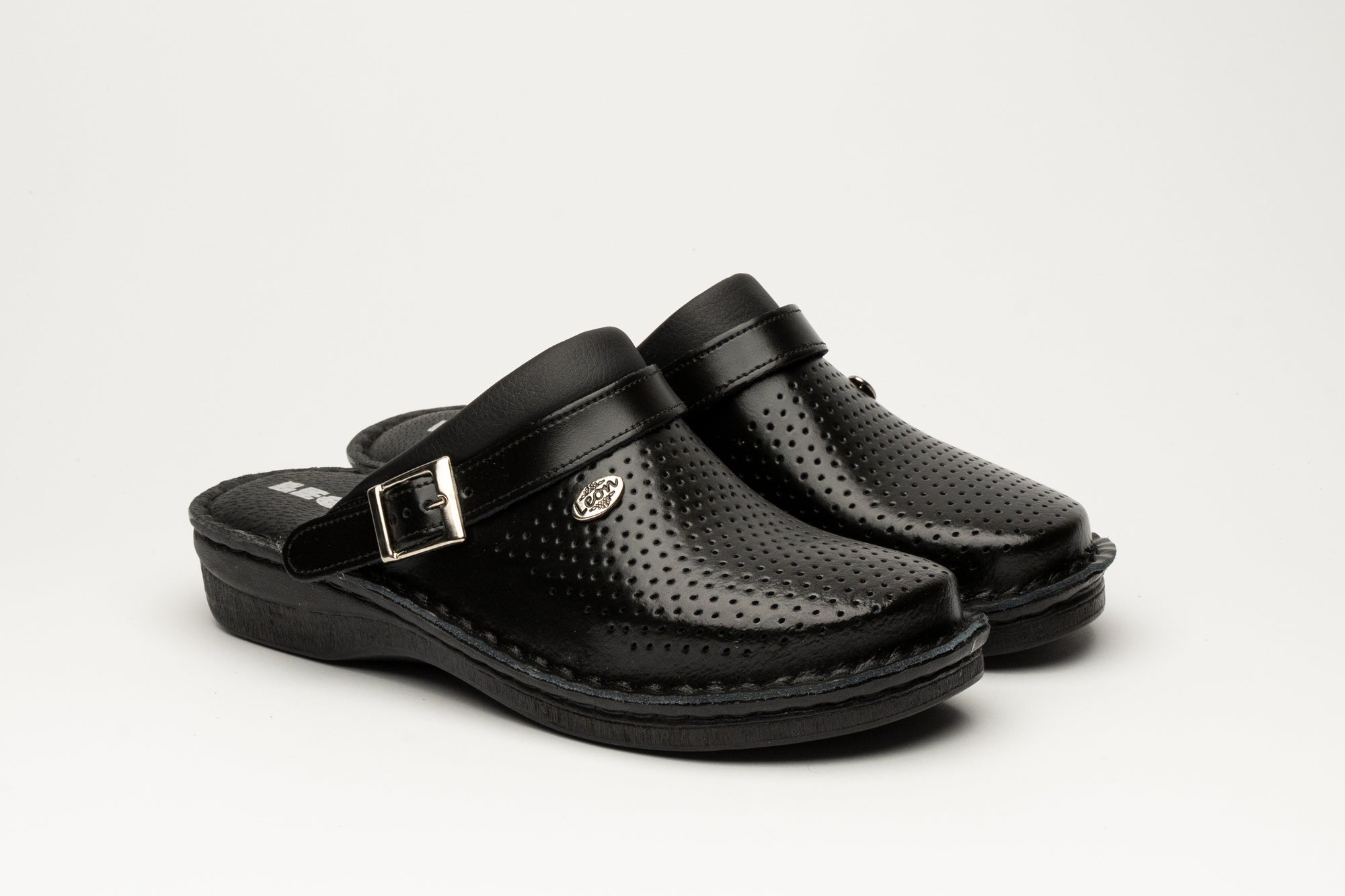 Vigo herre læder clogs - sort