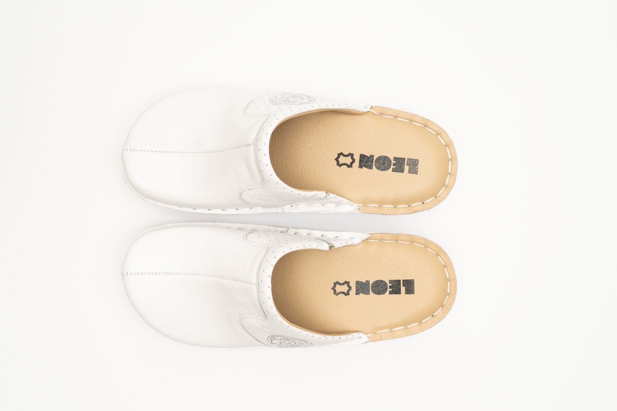 Emili dame læder clogs - hvid
