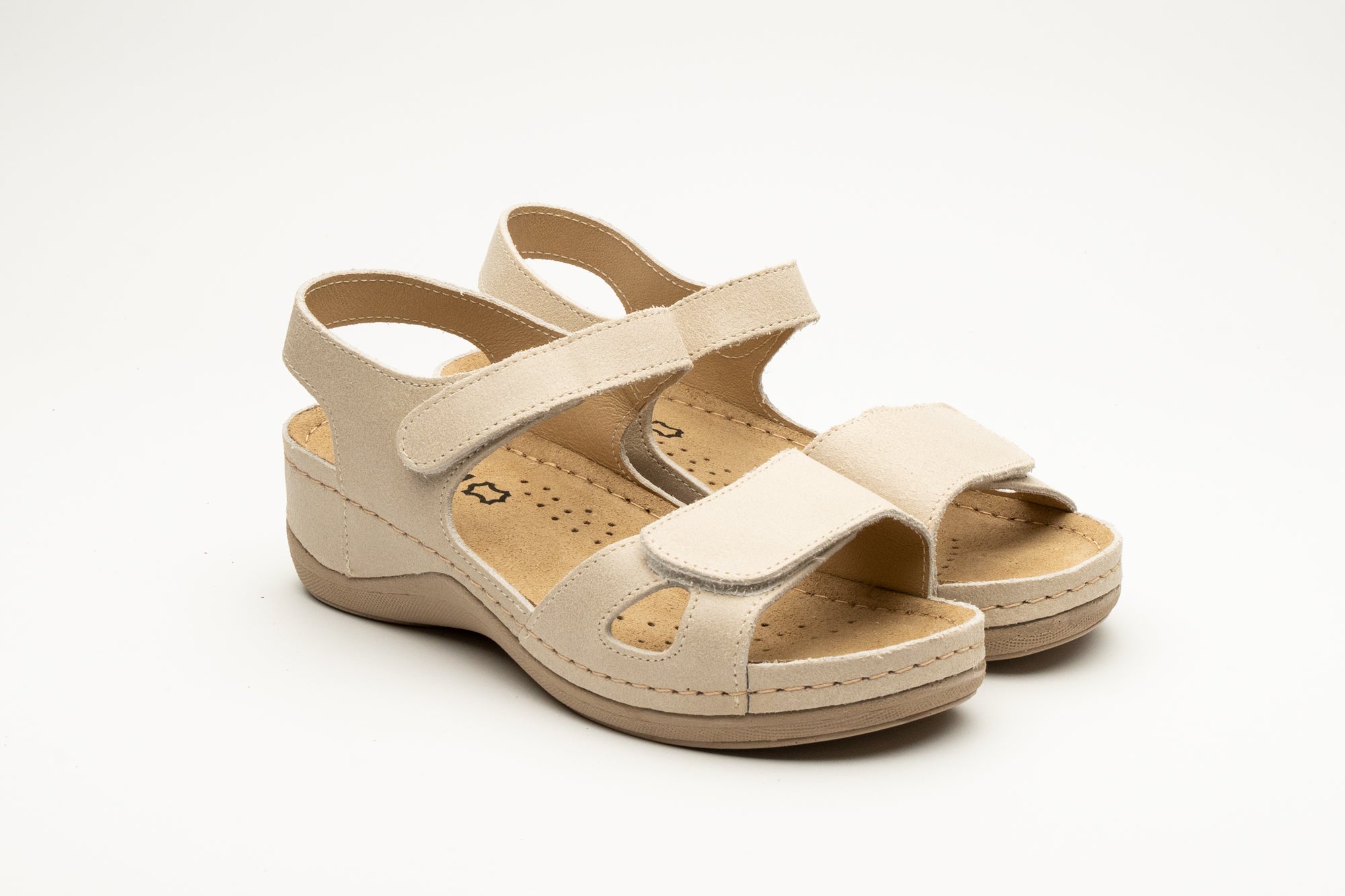 Beti dame læder sandaler - beige