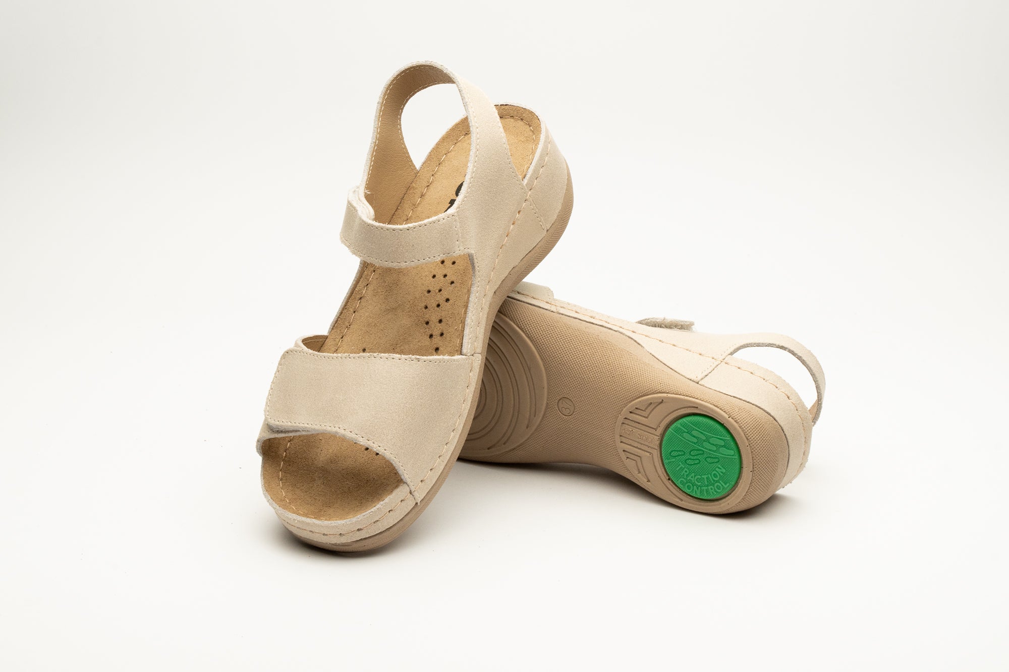 Beti dame læder sandaler - beige