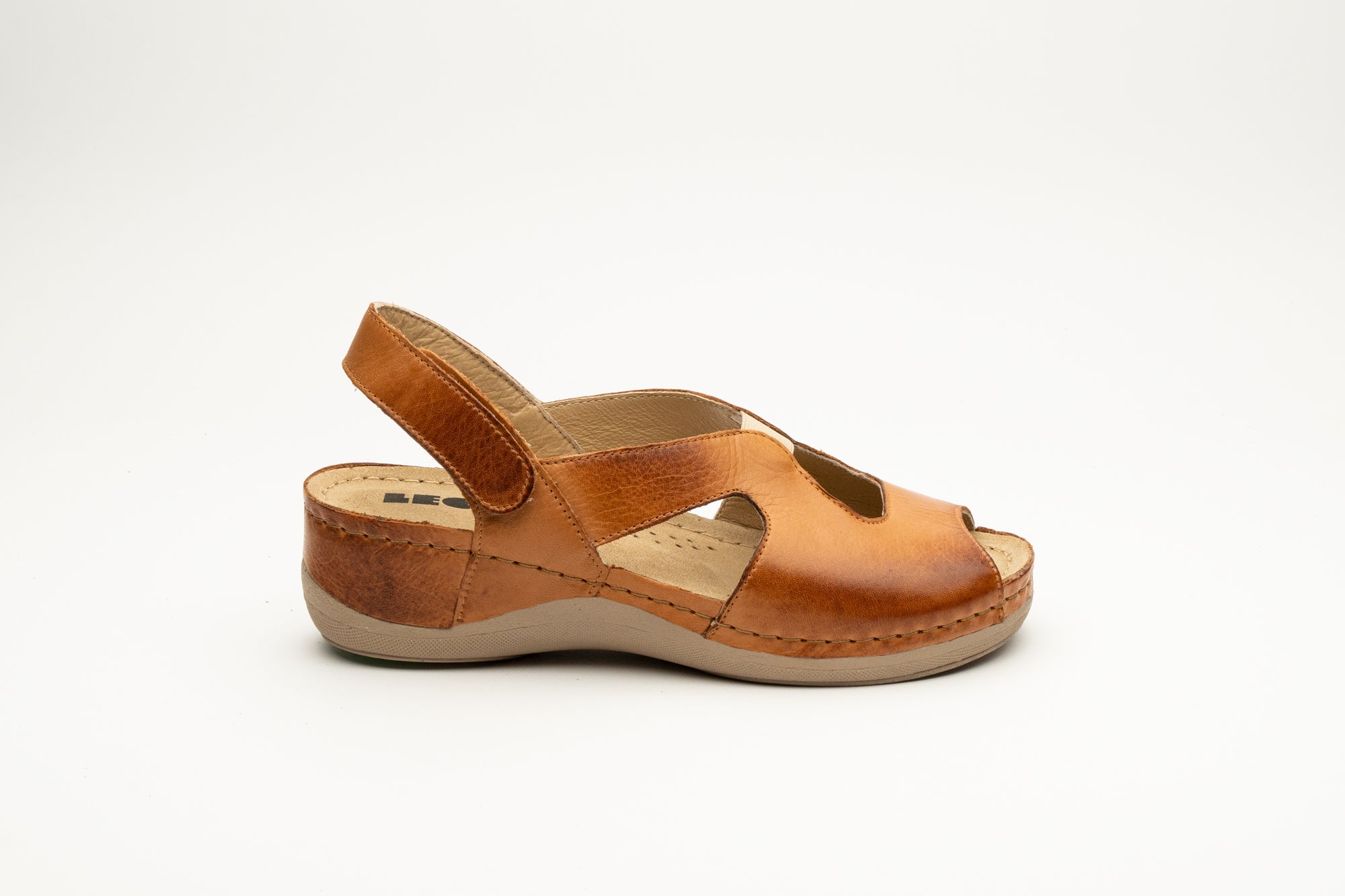 Violeta dame læder sandal - brun