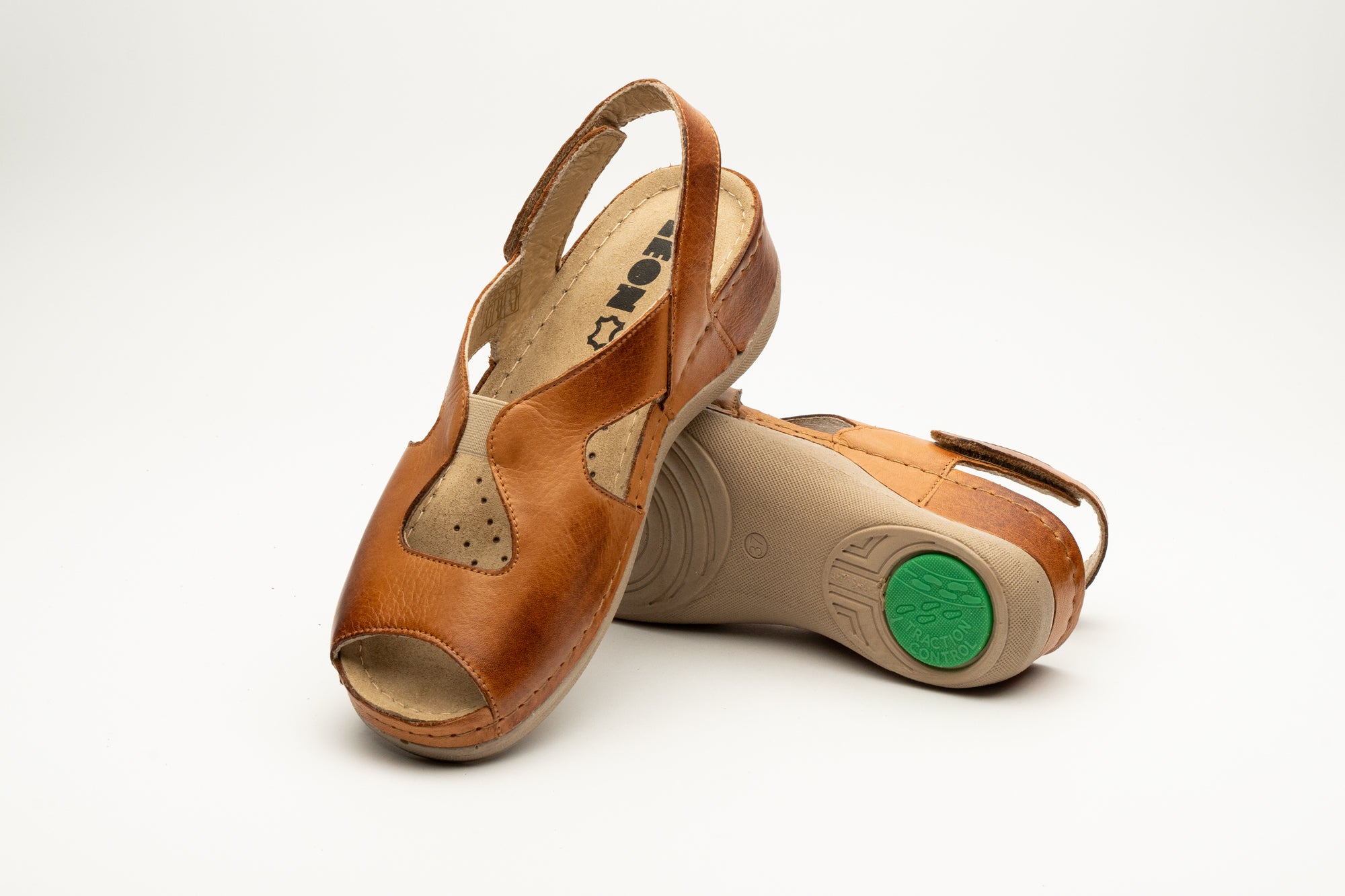 Violeta dame læder sandal - brun