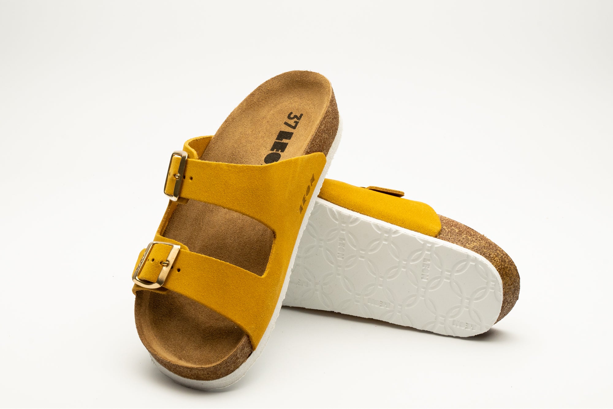 Anna dame sandaler i ruskind - gul