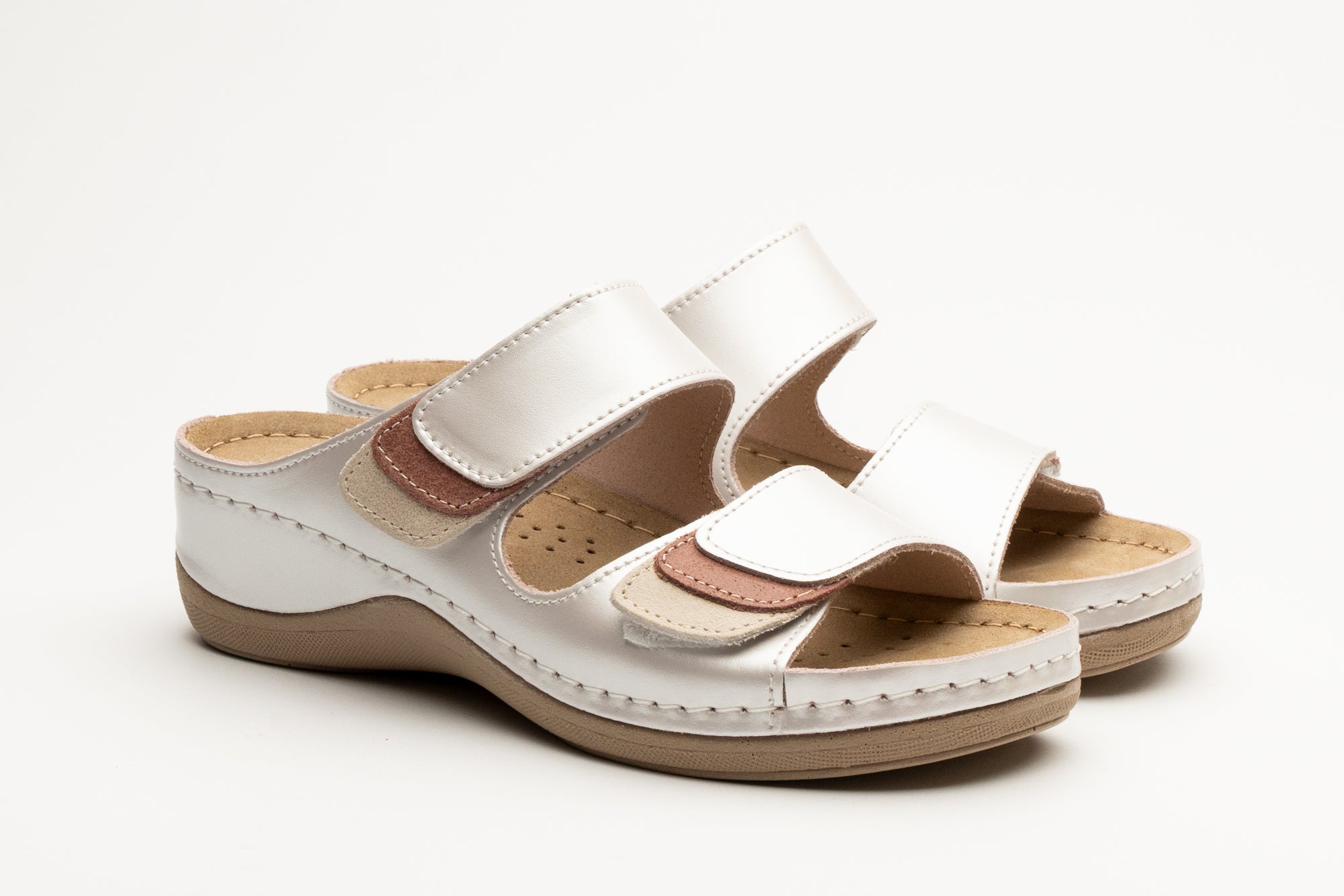 Lucia dame læder sandaler - perlemor