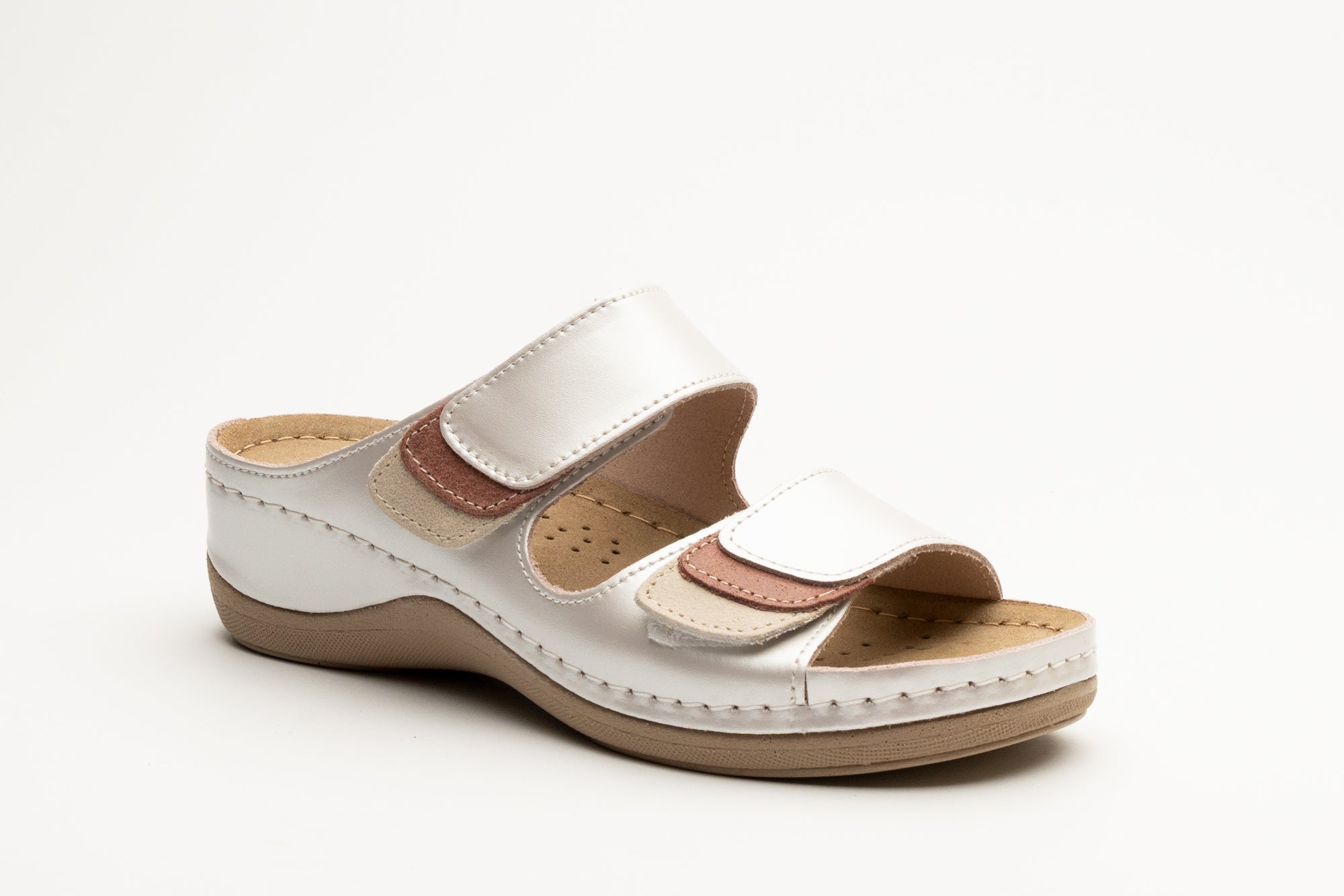 Lucia dame læder sandaler - perlemor