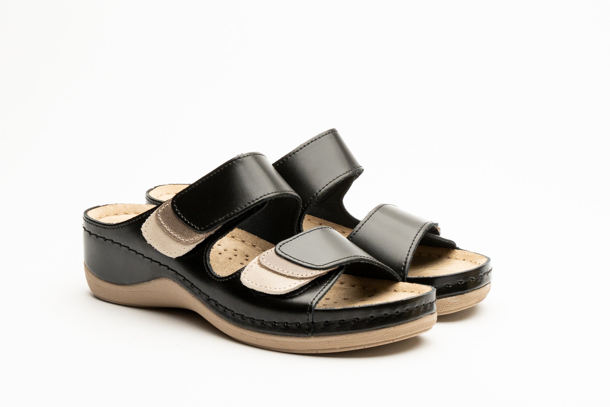 Lucia dame læder sandaler - sort
