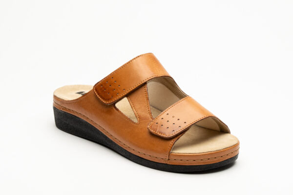 Nora II dame læder sandal med fleksibel pasform - brun