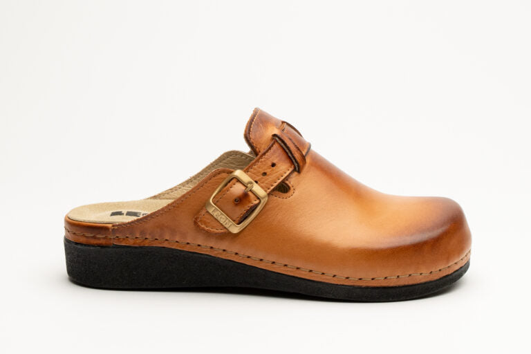 Nora I Læder Clogs - Brun