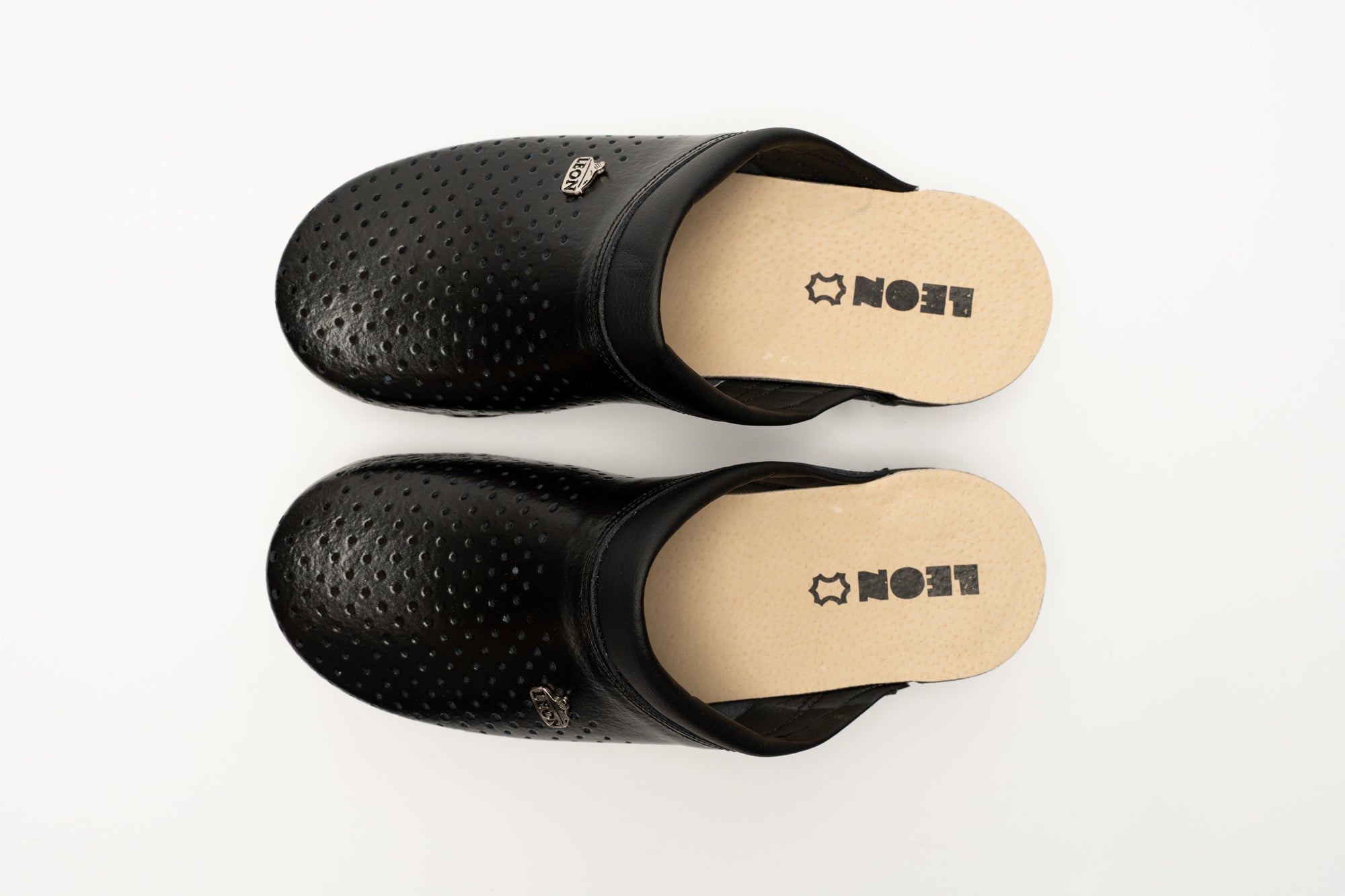 Klassiske herre læder clogs - sort