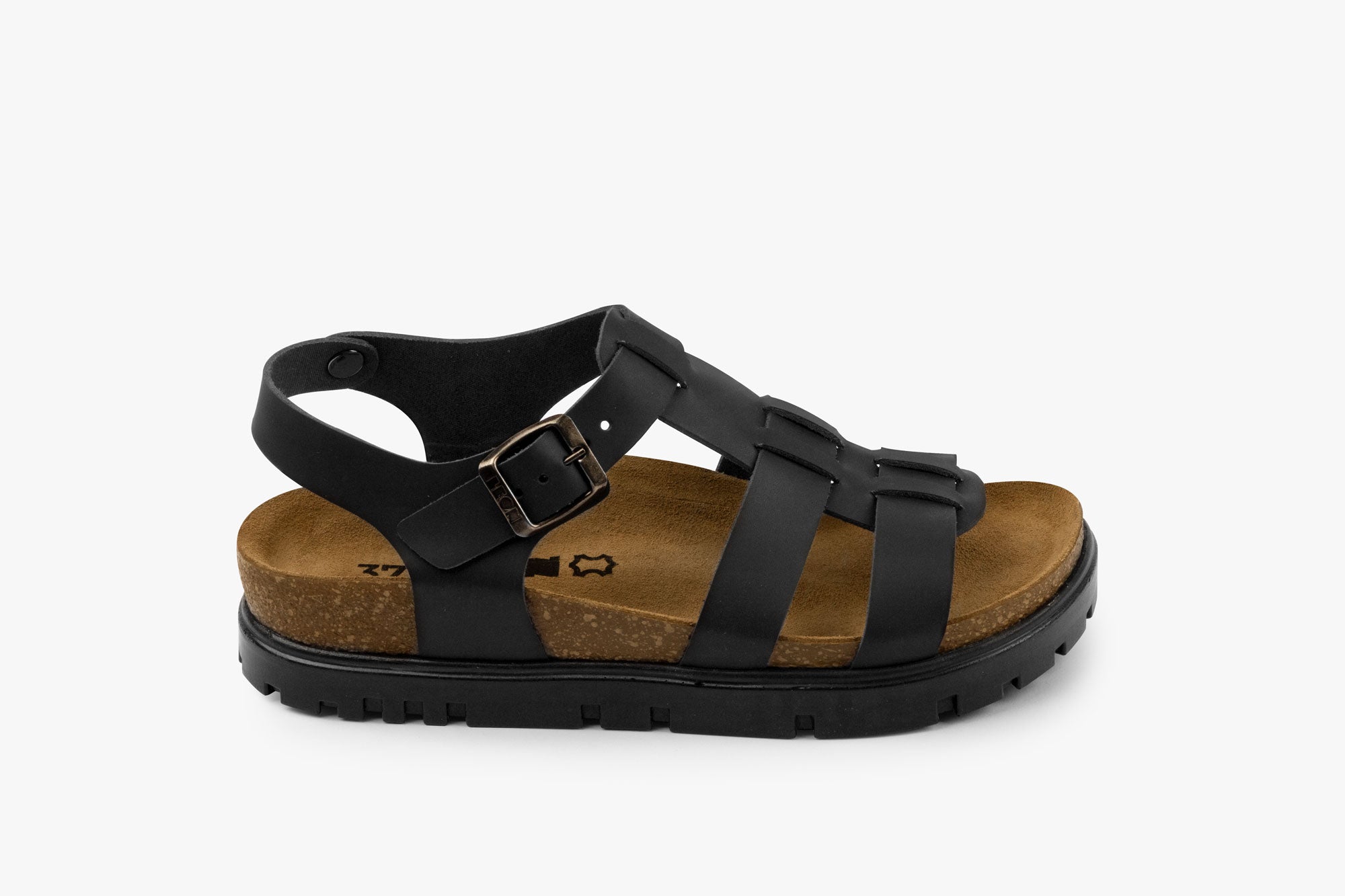 Roma dame læder sandal - sort