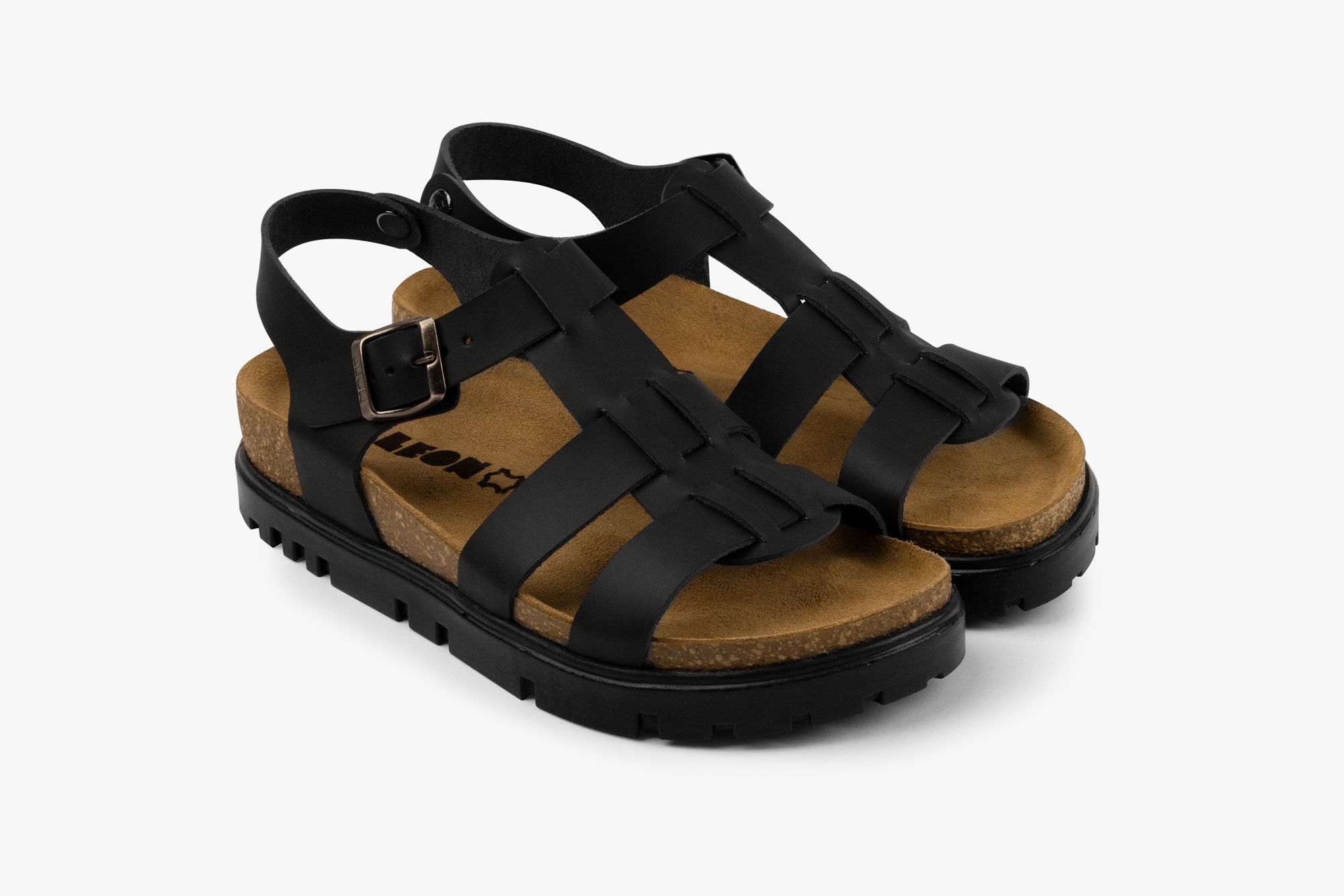 Roma dame læder sandal - sort