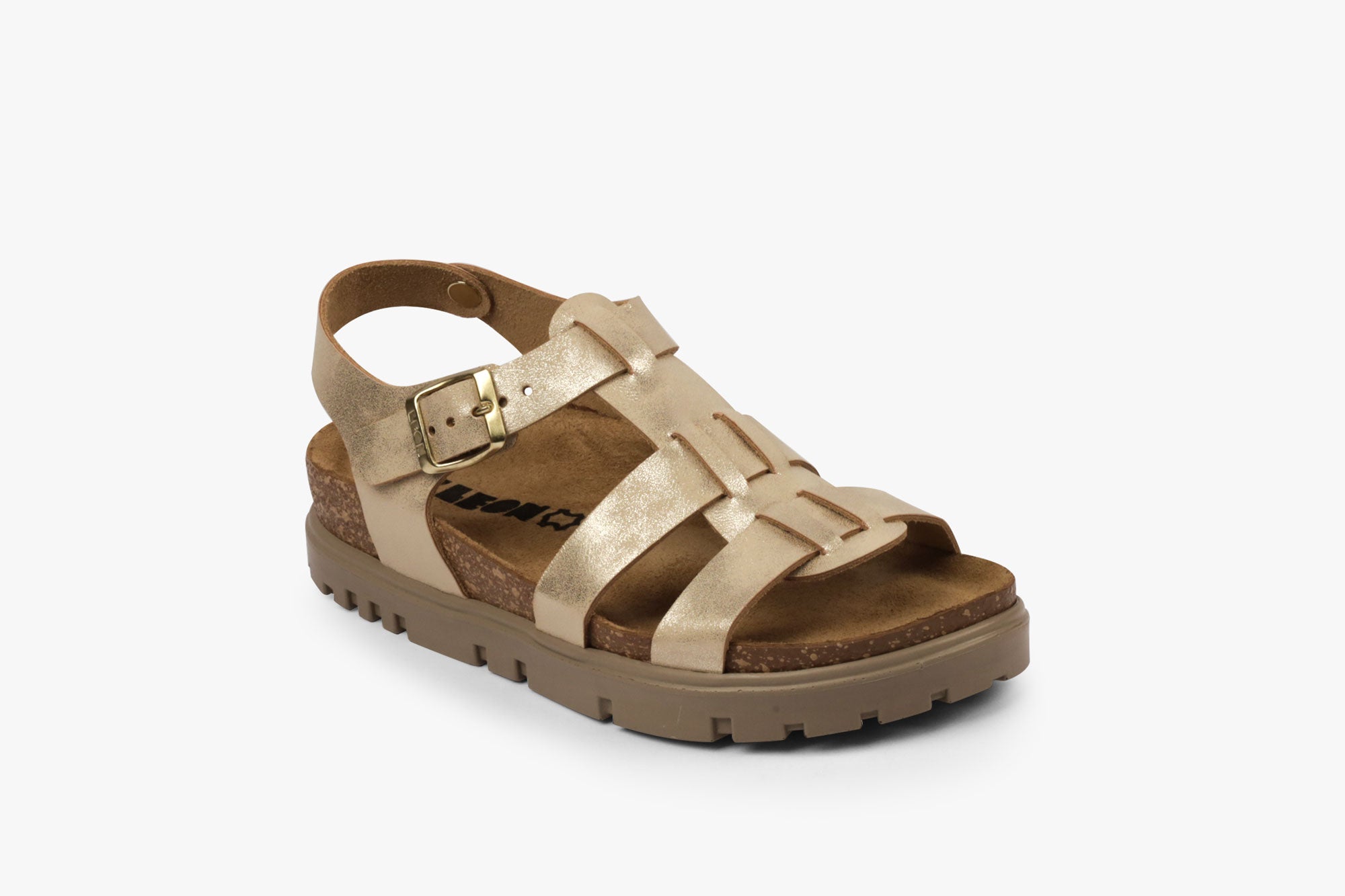 Roma dame læder sandal - guld