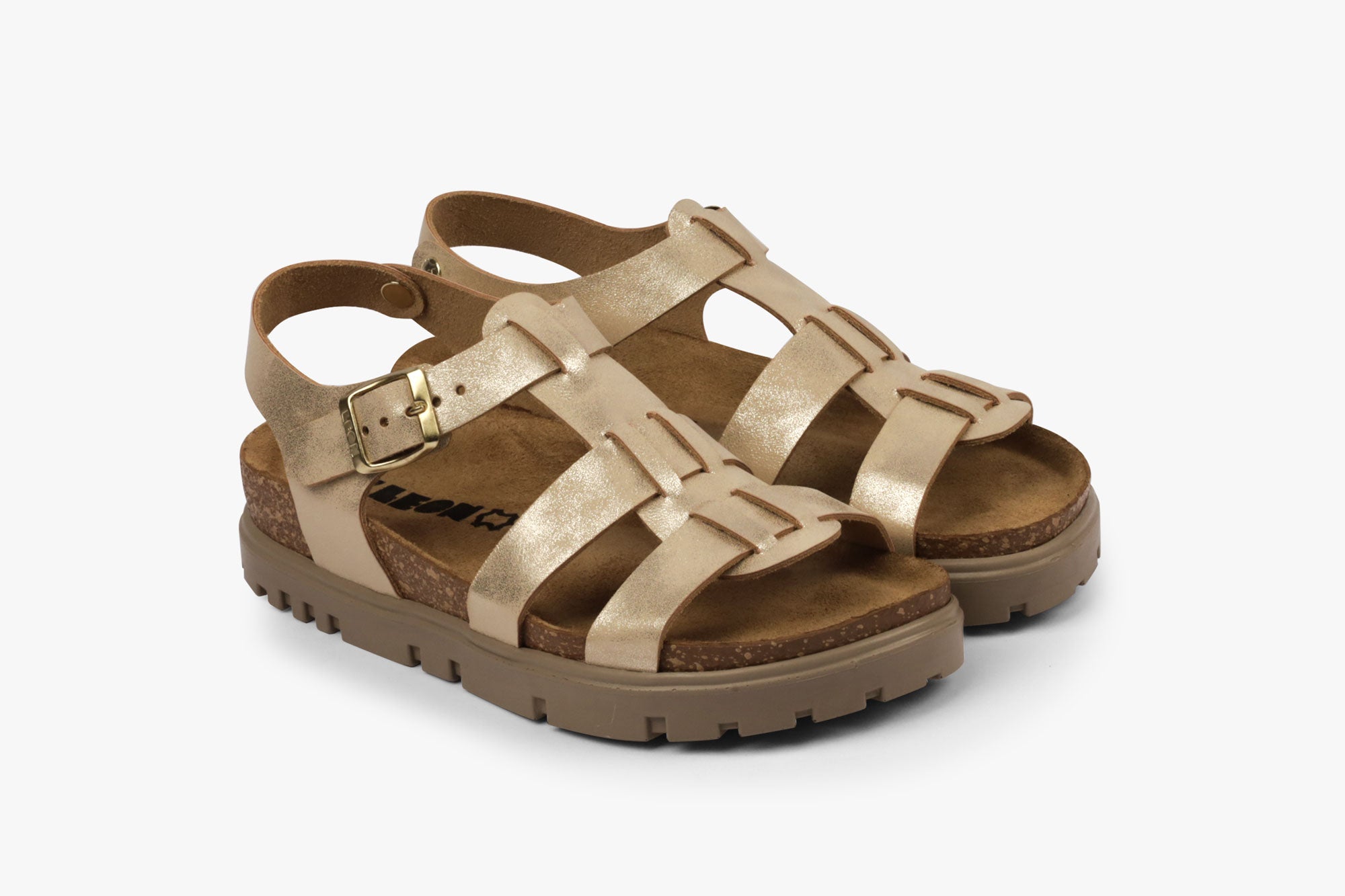 Roma dame læder sandal - guld