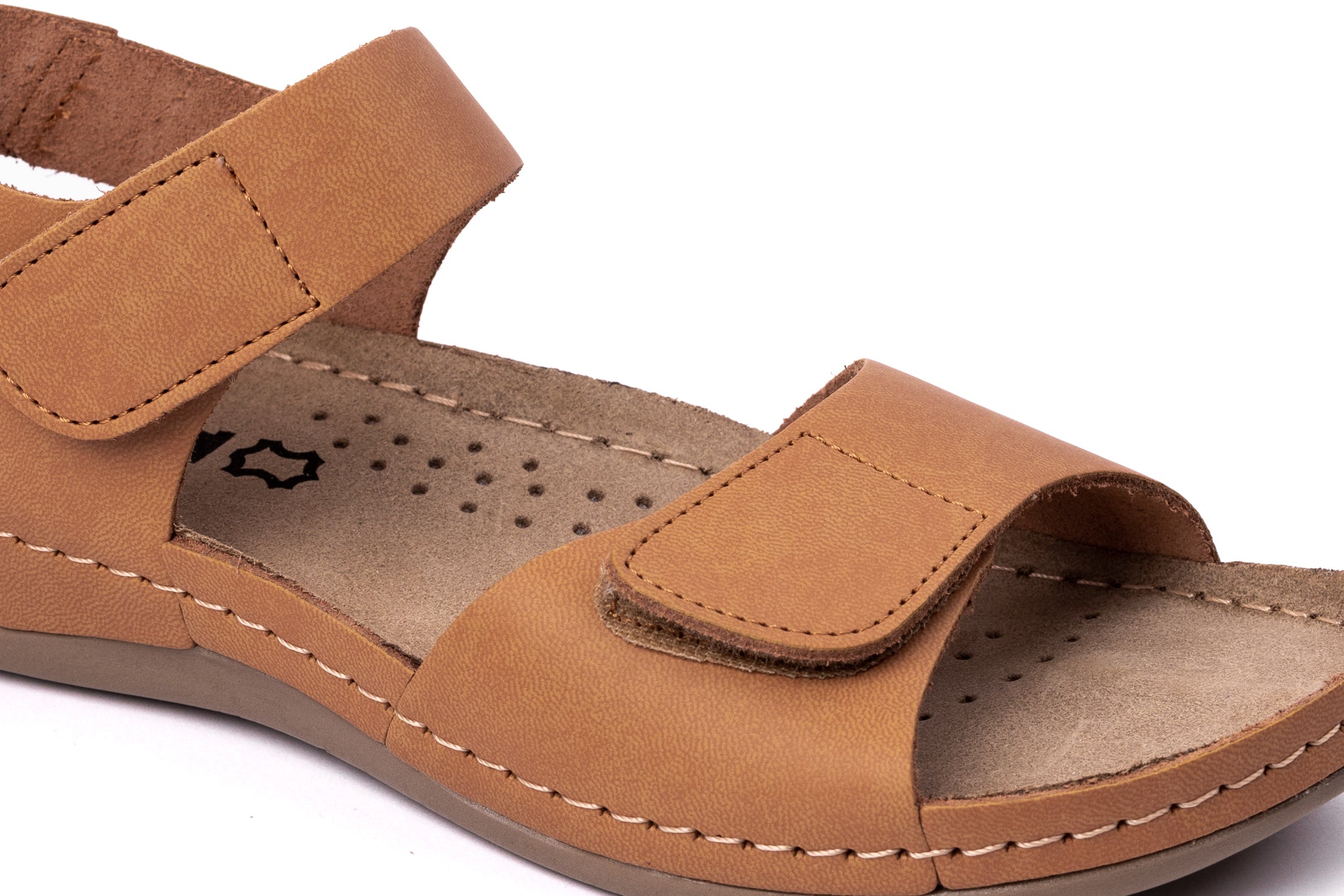 Xenia III dame læder sandal - brun