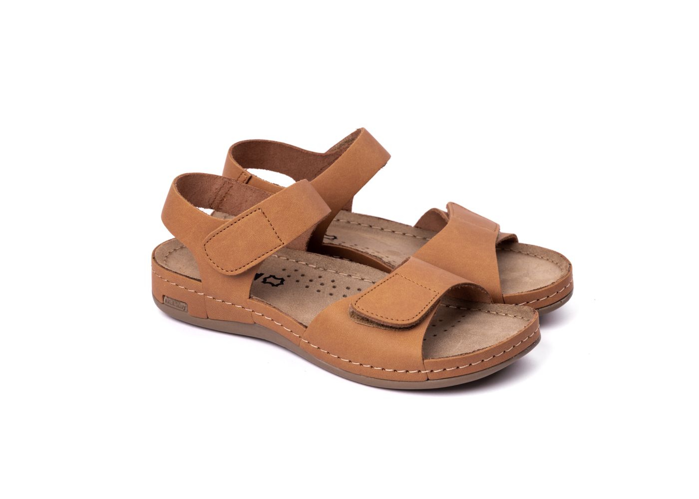 Xenia III dame læder sandal - brun