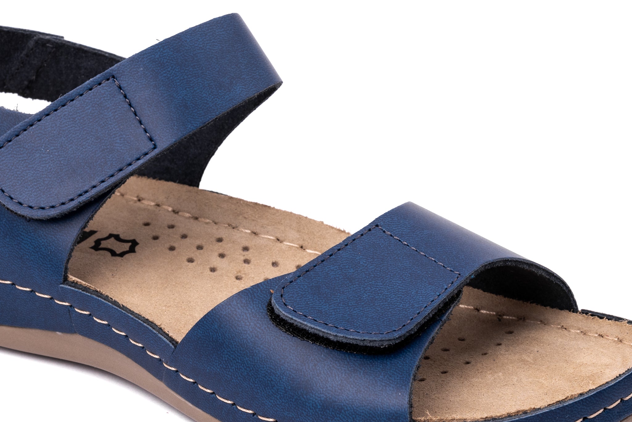 Xenia III dame læder sandal - navy